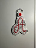RTS Baseball Stitches Letter A Keychain